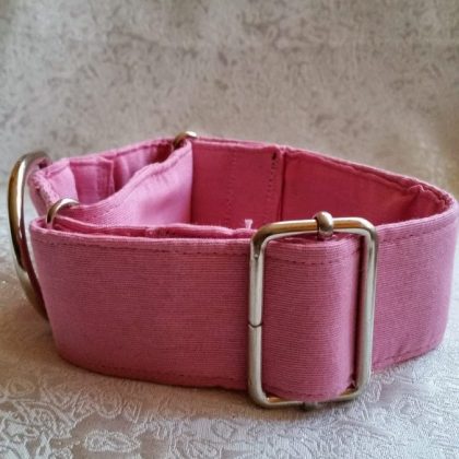 collar para perros rosa hecho a mano modelo c10